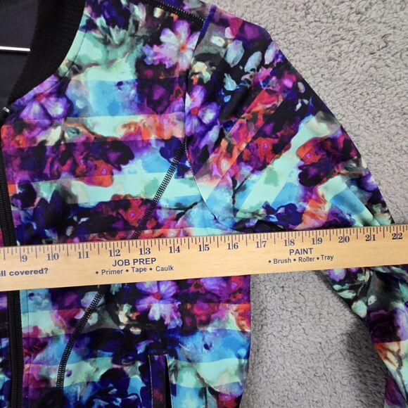 Athleta Floral Fade Bombtastic Bomber Jacket Size XS Extra Small - Picture 7 of 9